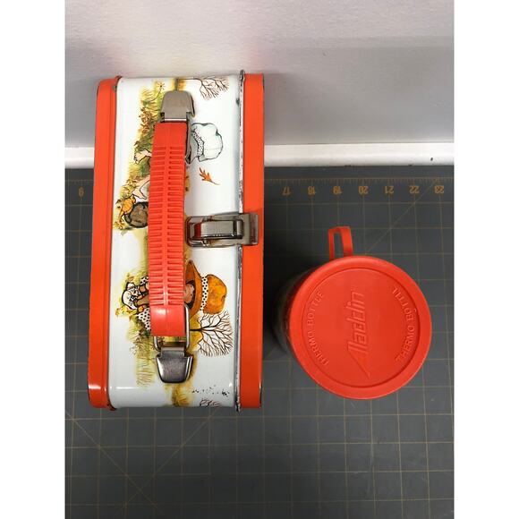 Rare Vintage 1970 Holly Hobbie Orange Metal Lunchbox with Thermos Aladdin Ind. - Picture 7 of 10